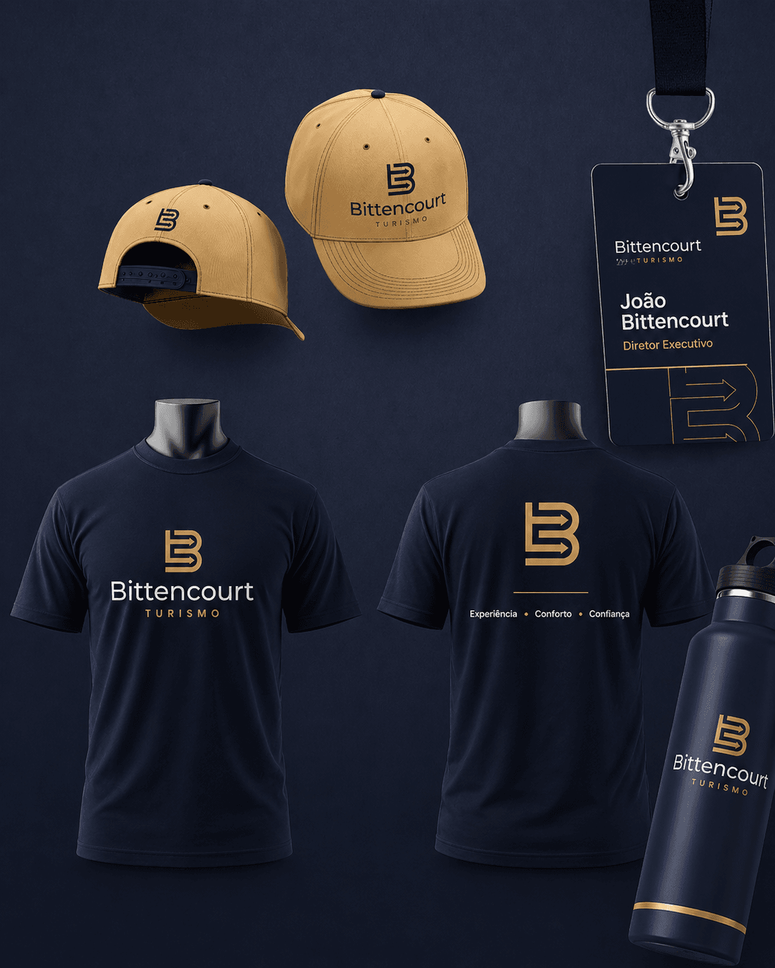 Camiseta e boné com a marca Bittencourt