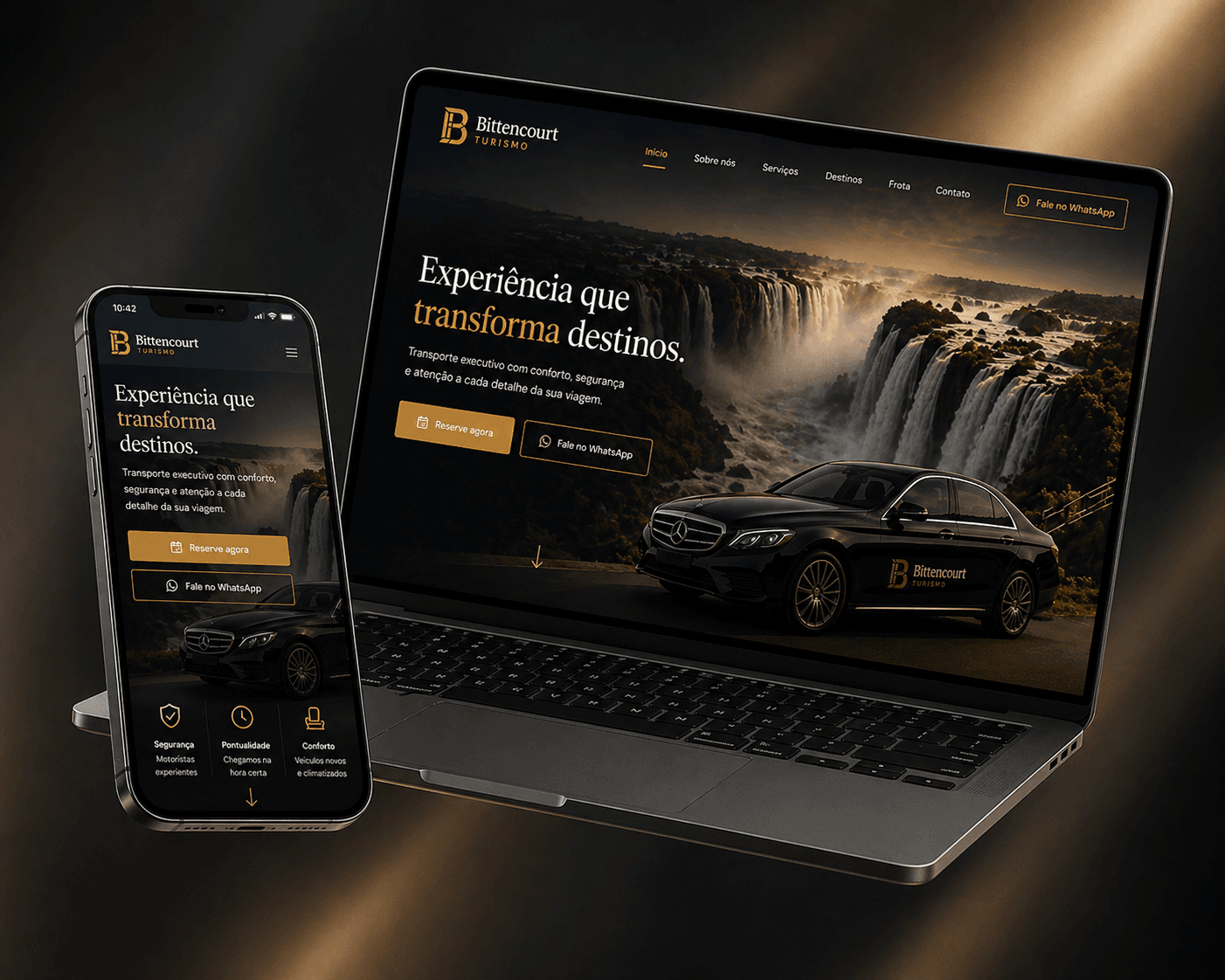 Landing page Bittencourt em MacBook — segunda variação